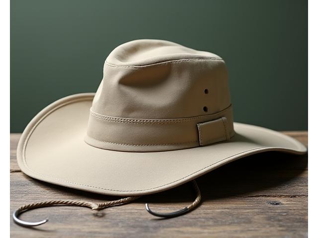 Durable, wide-brimmed fishing hat with UPF 50+ sun protection.